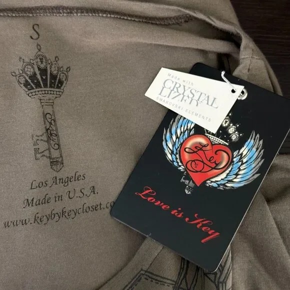 Key Closet Top Women Small Tunic Owl Key Mini Dress Swarovski Crystal Rhinestone - Picture 3 of 7